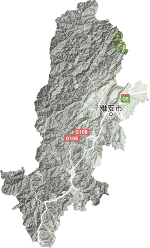 雅安市高清地形地图