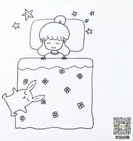 睡觉的简笔画图片