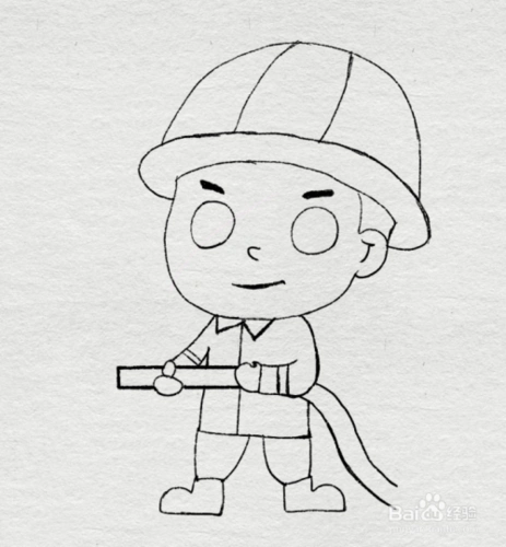 简笔画--如何画消防员叔叔的简笔画