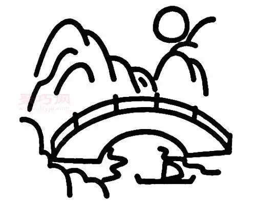 怎么画山水最简单 山水简笔画步骤_简笔画 - 搜图案网