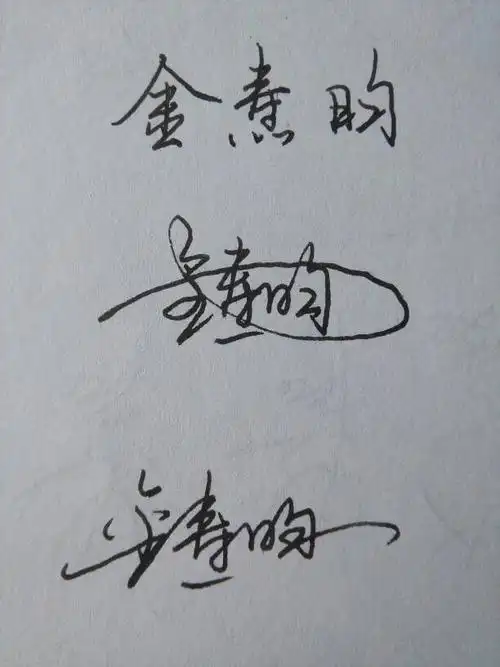 [金涛昀]几个字,硬笔连笔和艺术签名原创写法范例.