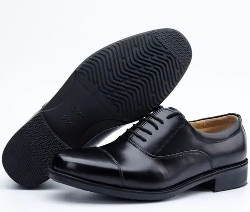 07a皮鞋三接头皮鞋校尉常服皮鞋金猴皮鞋军黑色男免系鞋低腰训练