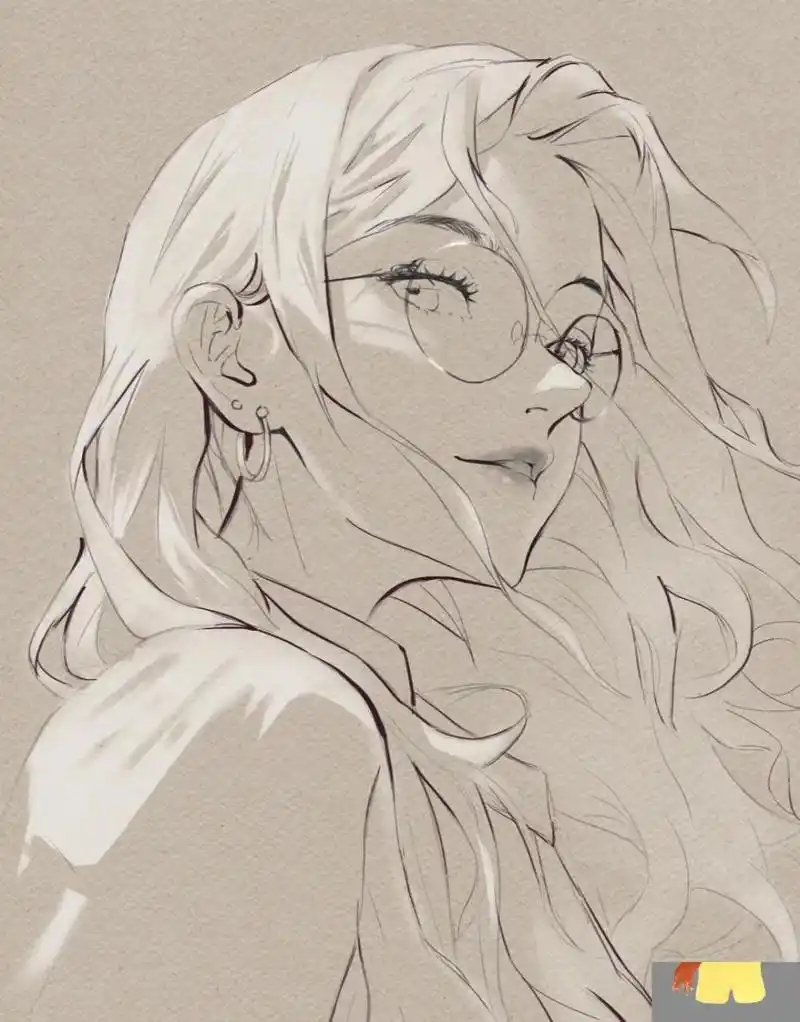 这是完成稿吗——动漫女生线稿头像