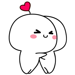 消暑表情爱心小白