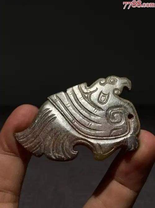 高古玉-商周古玉-神鸟饰鶤鸡玉佩-古玉吊坠挂件-殷商西周玉器_自由