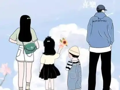 头像 #最简单的幸福就是陪伴 #原创手绘头像#一家四口 #姐弟 #兄妹