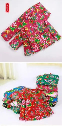 网红女东北纯棉红绿花布大棉裤老奶奶碎花外穿加厚线裤衬裤女套装