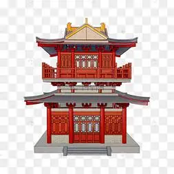 下载 png下载psd手绘中国古风建筑大门下载 png下载psd水彩古代建筑