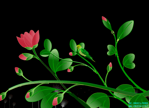 花草树木gif动画素材(黑底) - 理睬 - .