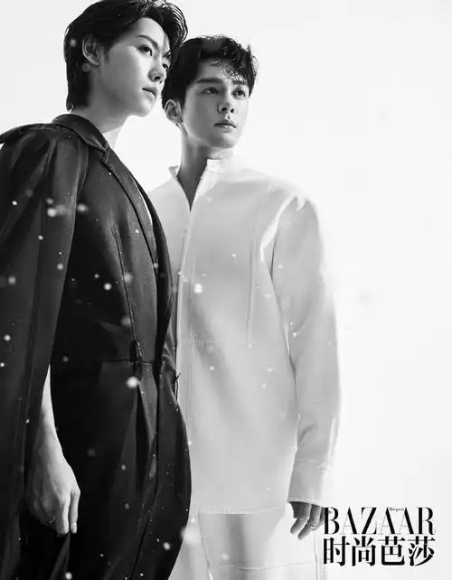 曾舜晞和肖宇梁芭莎时尚杂志大片.