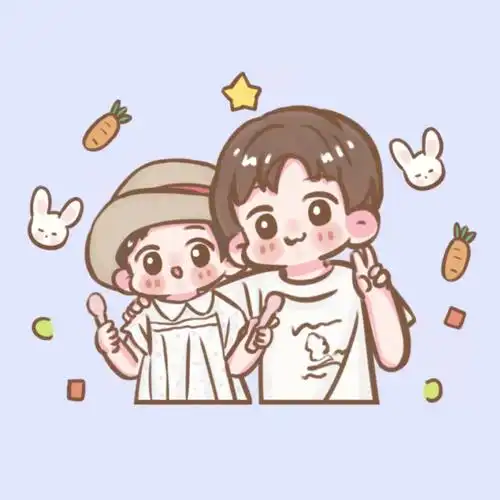 兄妹俩的专属卡通画