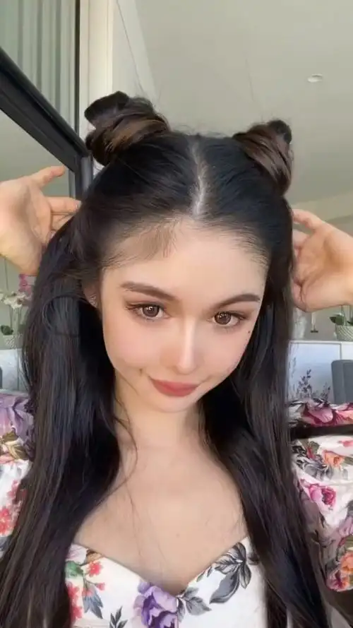 猫耳丸子头推荐更蓬松饱满拉高颅顶修饰头型显脸小