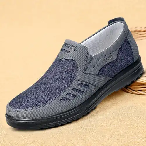 布鞋春季男士高档正宗北京老布一脚脚蹬透气布鞋