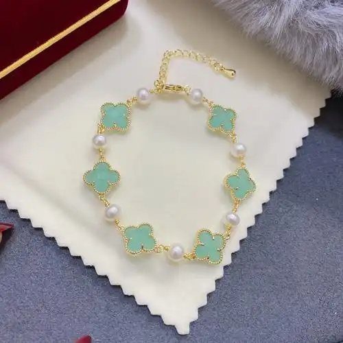 天然珍珠四叶草手链大牌经典幸运草高级原创小众手饰