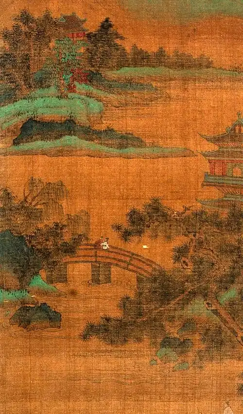 宋 赵佶《春山访友》绢本挂轴 赏析之二