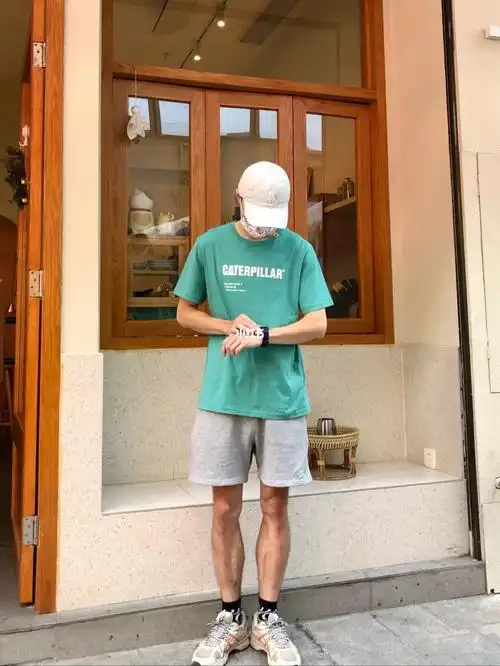 176cm60kg开学季男生穿搭夏末薄荷绿