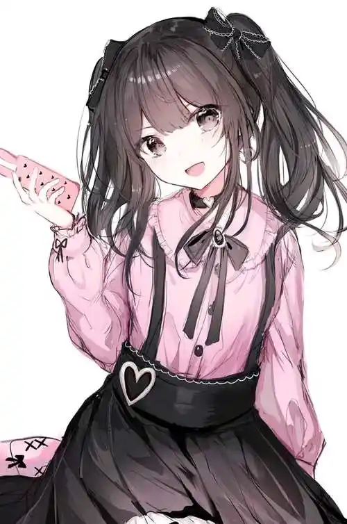 18张甜美的黑色双马尾少女插画图片谁能顶得住马尾啊