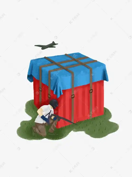 手绘吃鸡空投素材