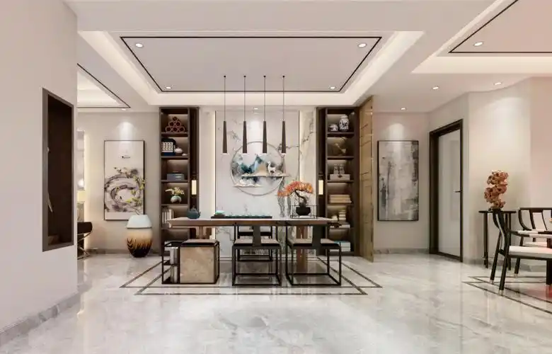 别墅设计  #别墅装修与现代风相结合的新中式93融入时尚流行色