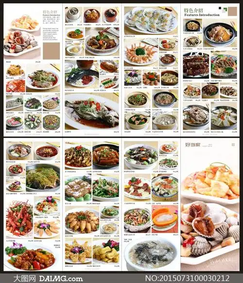 好当家特色菜菜谱设计矢量素材_大图网图片素材