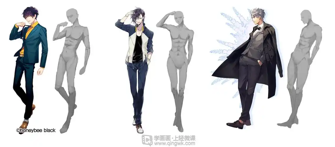 男性人体素描日韩动漫人物训练