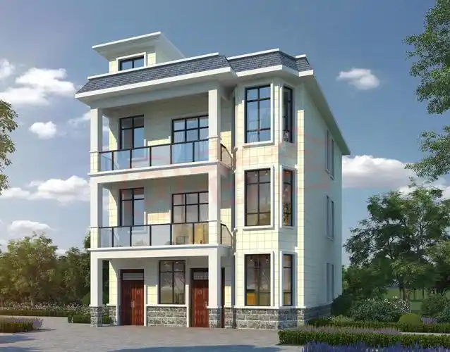 农村三层半别墅外观气派十足功能布局多主体造价仅25万