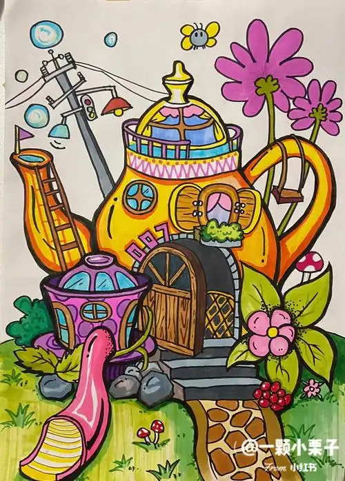 美术老师  #手绘  #画画  #儿童画  #创意儿童画