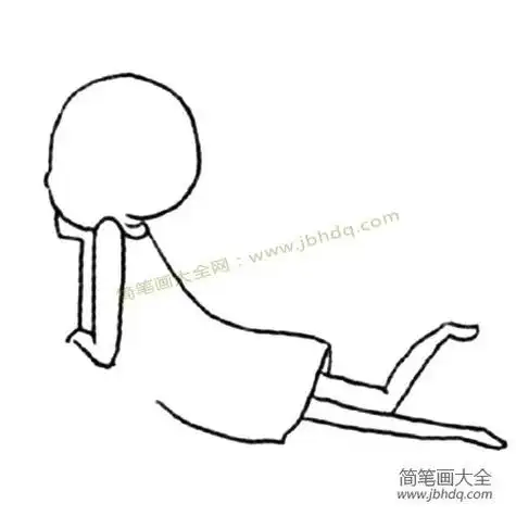 侧身弯腰的简笔画