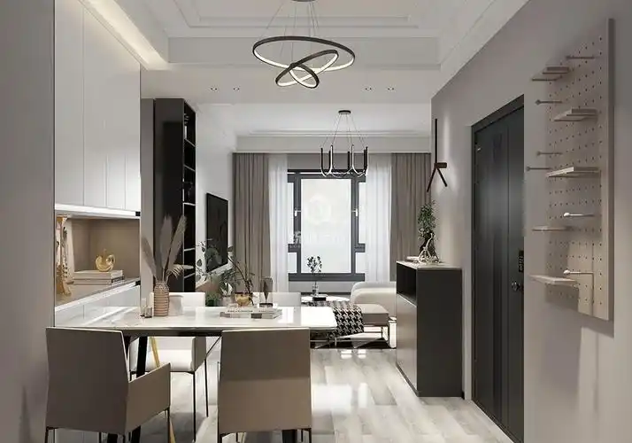 浦东新区绿地海富东上海94平方现代简约风格三房两厅两卫餐厅装修效果