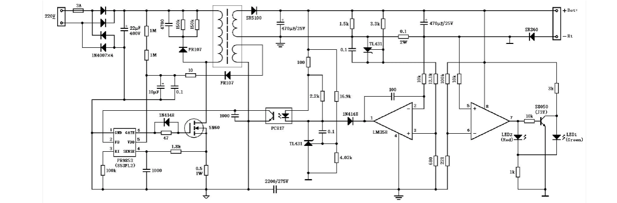 6v手电钻锂电池充电器电路图