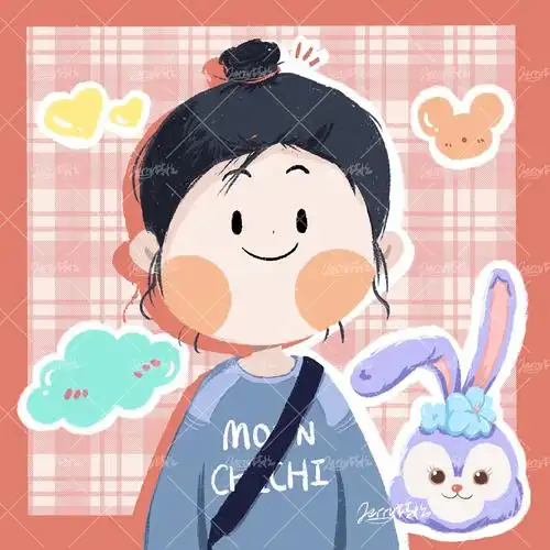 卡通头像q版头像可爱女生插画