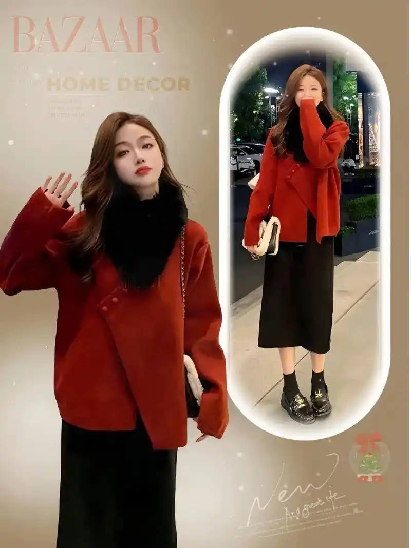 红色战裙~宝贝麻麻们,来上新啦~还有半个月就要跨年了,过年的衣衣服买