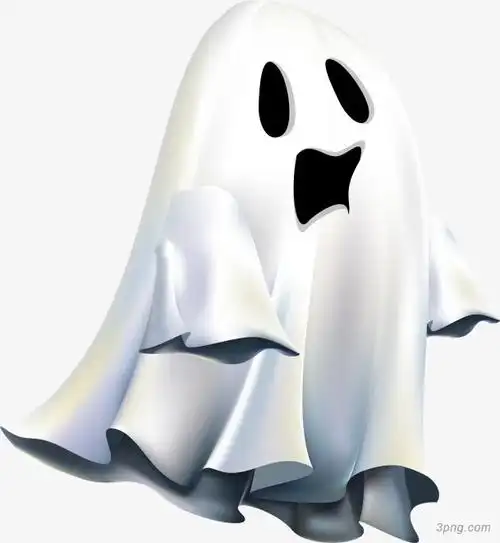白色幽灵png素材透明免抠图片-节日元素