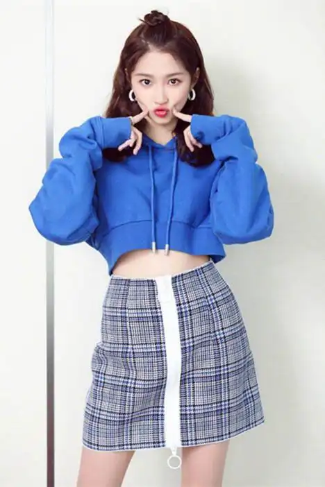 关晓彤同款高腰卫衣套装肚脐漏腰套装学生韩版卫衣加短裙子两件套