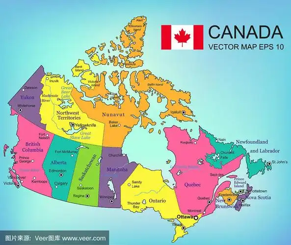 加拿大地图与省份所有领土