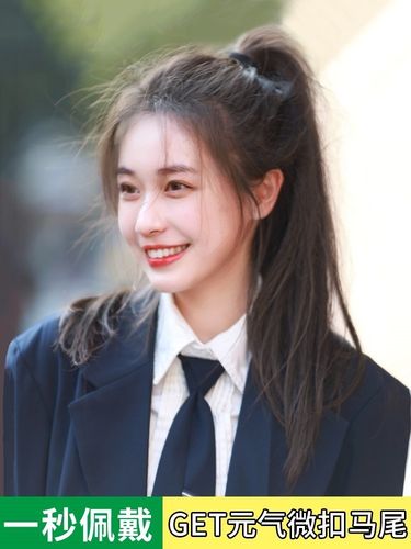 假发马尾真发女长直发辫子