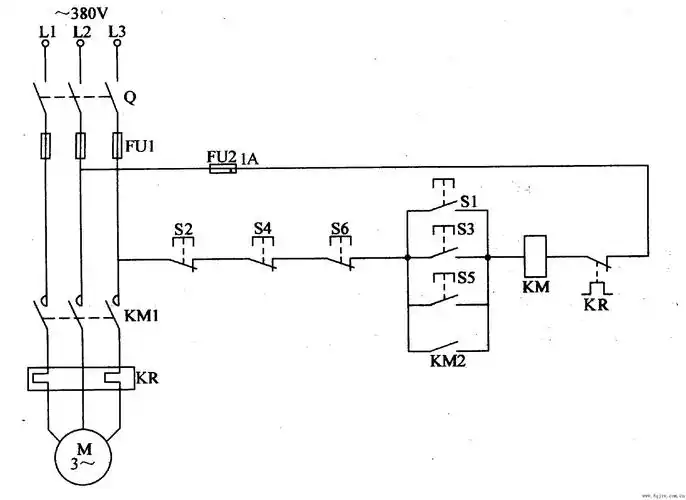 多点异地电动机控制电路