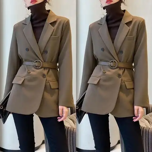 西装外套女2021新款带腰带