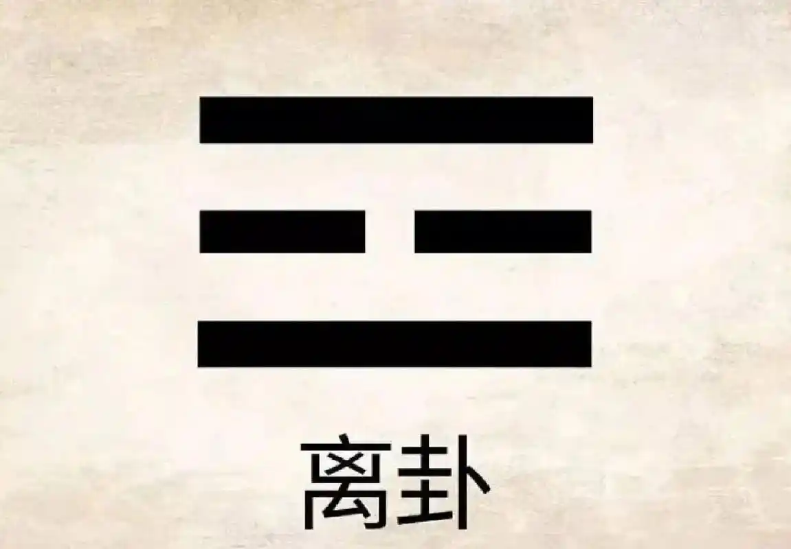 认识"离卦" 离(lí)卦,"离中虚" 🌸离卦的象征: 1.在自然界,它是指"