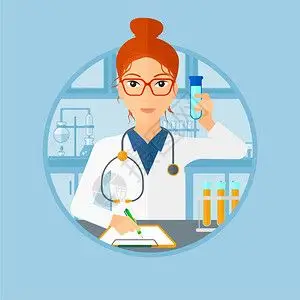 管插画实验室助理进行医学测试卡通矢量插画插画