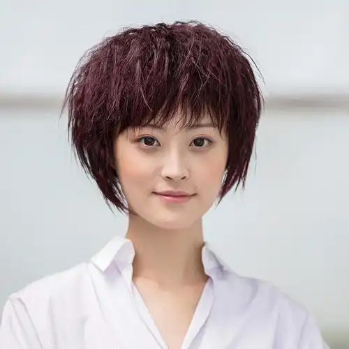 假发女短发妈妈短卷发头套玉米烫时尚高温丝假发brazilian hair