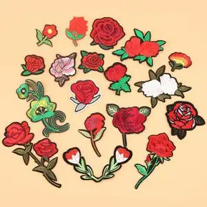 复古刺绣玫瑰花补丁贴布贴女装连衣裙牛仔裤破洞补丁装饰配件带胶