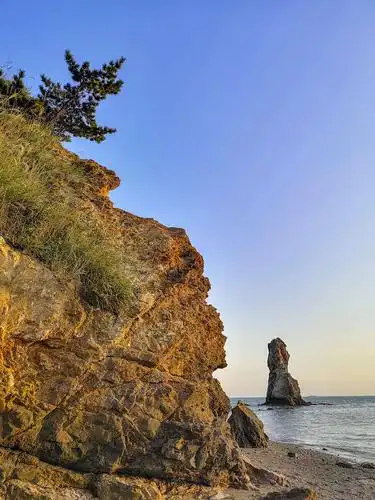 夕阳西下的石老人海边～2020.9.26随拍