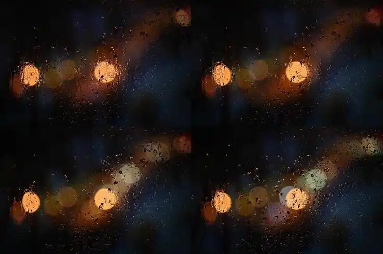 夜晚窗外下着雨4k视频素材