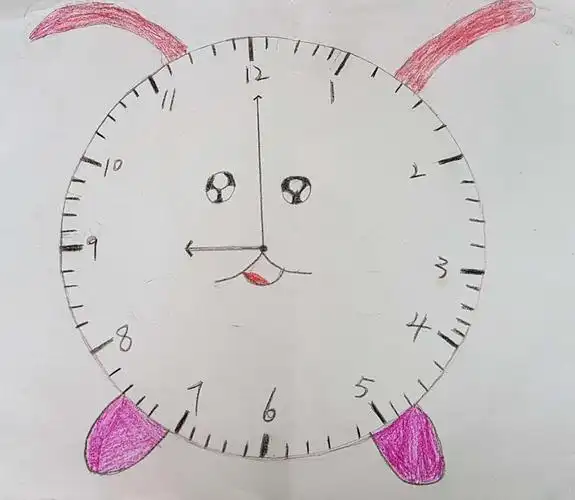 萌孩子画的创意钟面
