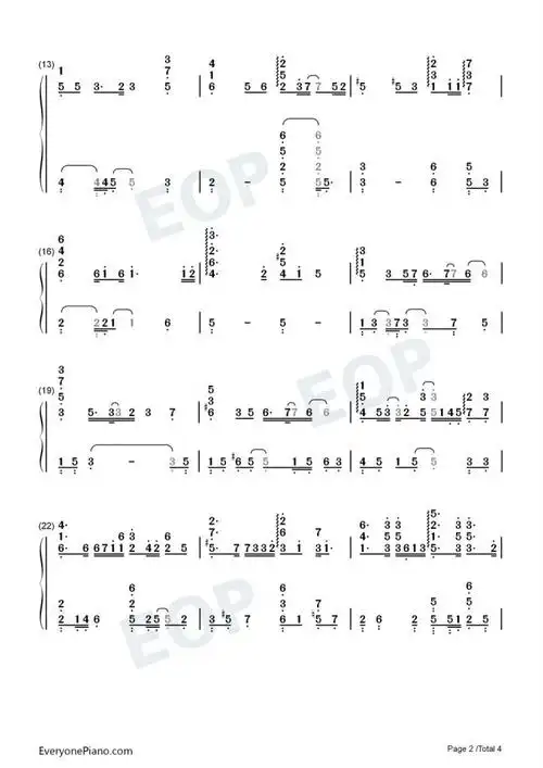 大眠钢琴数字简谱