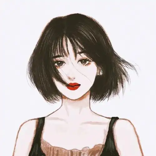 一组女生手绘小头像