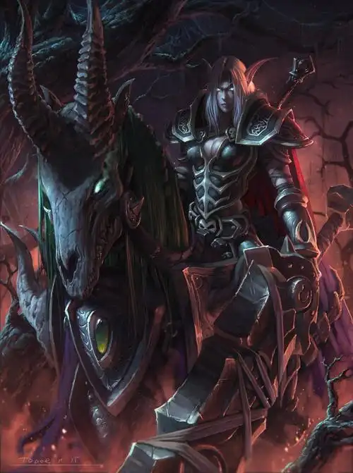 魔兽世界玩家原创同人画作分享暗夜精灵死亡骑士