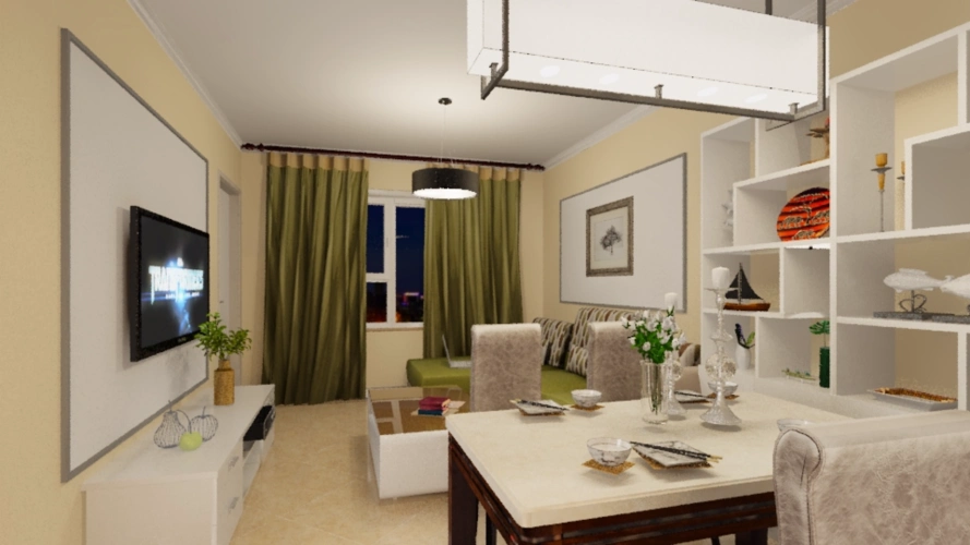 现代风格二室一厅装修设计效果图