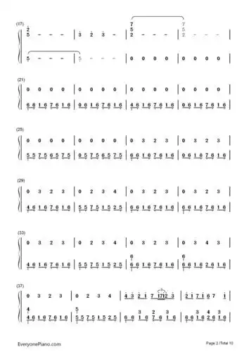 亡灵钢琴-长腿叔叔双手简谱预览2